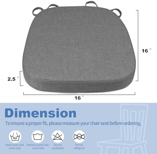 BUYUE Thickened 2.5" Dining Chair Cushions Set of 4, U-Shape High Density Foam - Image 3