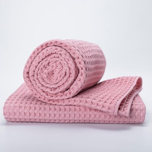 Luxury Organic Japanese Cotton Waffle Bath Towel | Thick, Quick Dry Bathroom by KOSMU