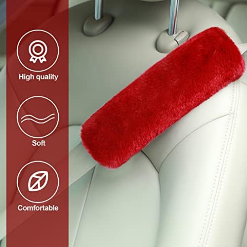 Boao 4 Pack Sheepskin Seat Belt Cover Shoulder Pad - Image 3