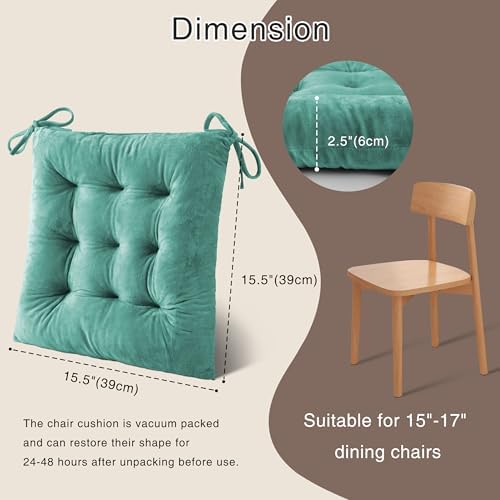 OVOV 6 Pack Chair Cushions for Dining Chairs 15.5"x15.5" Lake Blue - Image 2