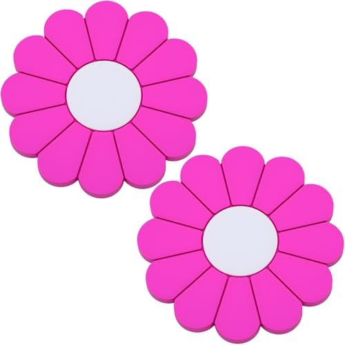 2-Pack Car Cup Holder Coaster Inserts, Daisy Shape, 2.75 Inch Non-Slip Silicone by MEAJOO