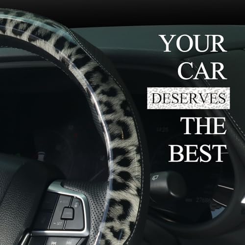 KAFEEK 16 Inch Steering Wheel Cover, Leopard Cheetah Print - Image 5