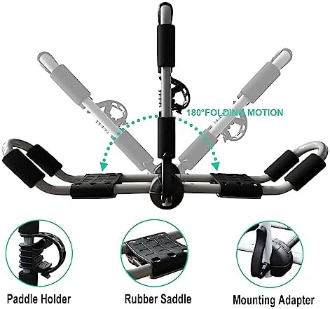 Kayak Roof Rack 4-in-1 Folding Adjustable Bilateral J-Shaped Roof Rack - Image 2