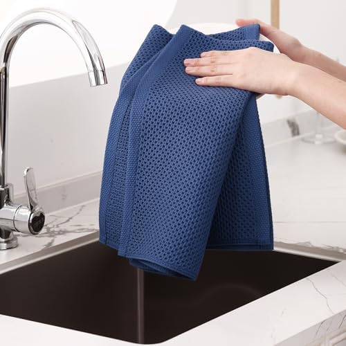 Homaxy 100% Cotton Oversized Waffle Weave Kitchen Towels 4-Pack - Image 4