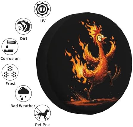 Rooster Spare Tire Cover Waterproof Wheel Cover 14 Inch Universal Fit - Image 6