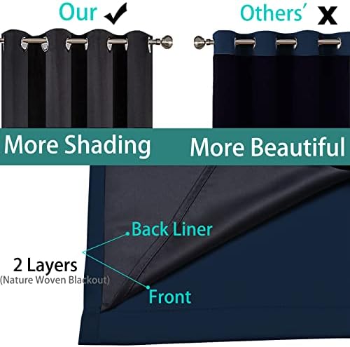 Yakamok 100% Blackout Lined Panels, Room Darkening Thermal Insulated Blackout - Image 5
