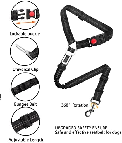 YAOHDAO Dog Seat Belt Harness for Car, Restraint Adjustable - Image 6