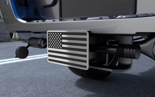 Chrome Line American Flag Metal Trailer Hitch Cover - Image 6