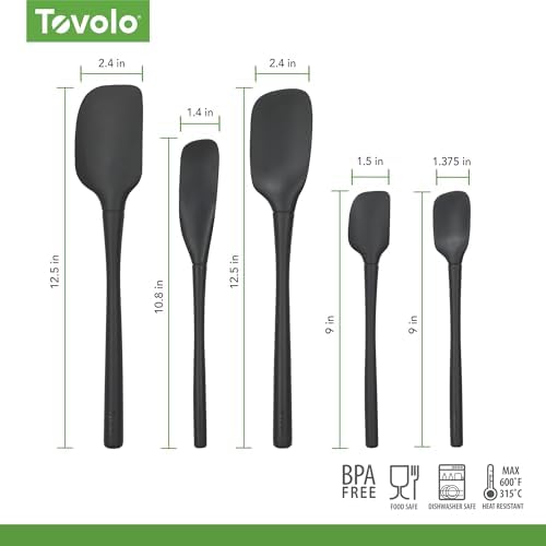Tovolo Flex Core 5 Piece Silicone Spatula Set Heat Resistant All Silicone - Image 6
