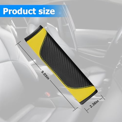 AUCELI 2PCS Carbon Fiber Car Seat Belt Cover, Breathable Leather - Image 2
