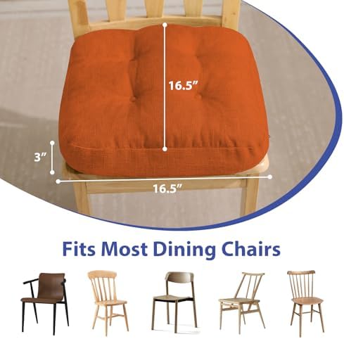 IASEAHK Memory Foam Dining Chair Cushions, 16.5"x16.5"x3.5" - Image 3