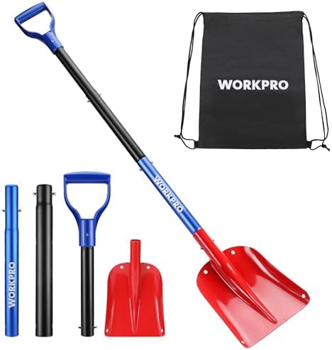 WORKPRO 47" Adjustable Aluminum Snow Shovel, Detachable Shovel by WORKPRO