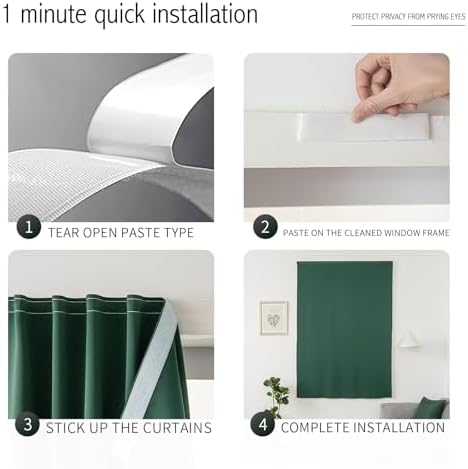 Portable Light Blocking Curtains Self-Stick Design, Removable Adhesive Window - Image 4