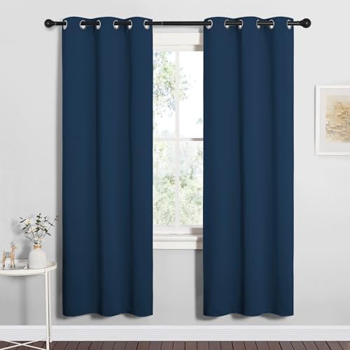NICETOWN Bedroom Curtain Panels, 1 Pair, 34 by 72-inch, Moroccan Blue by NICETOWN