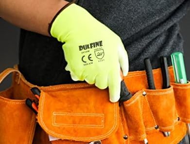 DULFINE Safety Work Gloves for Men 60 Pairs, Ultra-Thin PU Coated Yellow S - Image 5