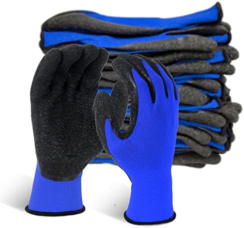 Evridwear Crinkle Latex Rubber Coated Safety Work Gloves by Evridwear