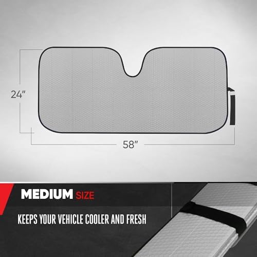 Motor Trend Accordion Gray Car Windshield Sun Shade - Image 3