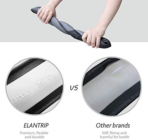 Elantrip Steering Wheel Cover Leather 14 1/2 to 15 inch Universal Padded Soft - Image 5