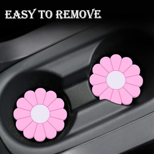 2-Pack Car Cup Holder Coaster Inserts, Daisy Shape, 2.75 Inch Non-Slip Silicone - Image 6