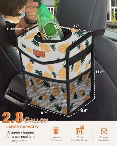 Pritent Car Trash Can with Lid Leakproof Car Garbage Bag Vehicle Trash Bin - Image 2