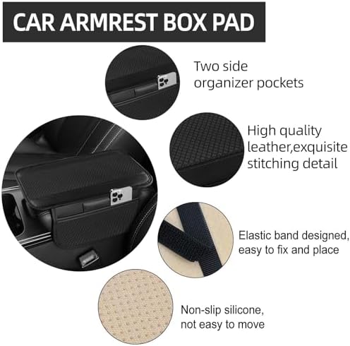 NBTEPEM 14 PCS Leather Car Seat Covers Full Set, 14.5”-15'' Sporty Steering - Image 6
