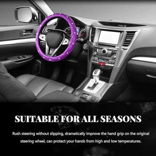 Bling Car Steering Wheel Cover, 15 Inch Diamond Leather Anti-Slip Auto Steering - Image 3