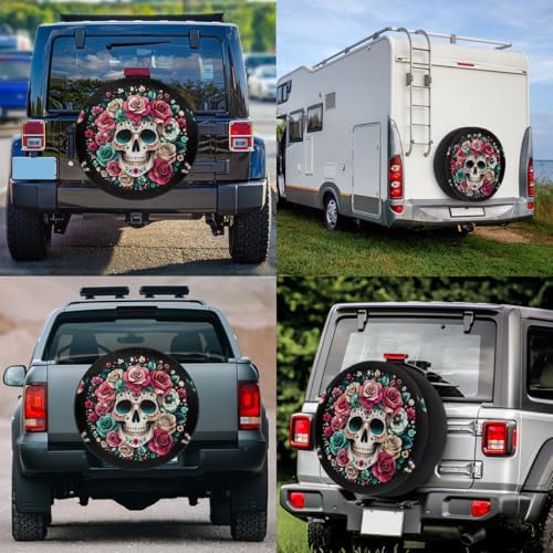 Skull Spare Tire Cover 15in Spare Wheel Covers Tire Storage Cover - Image 6