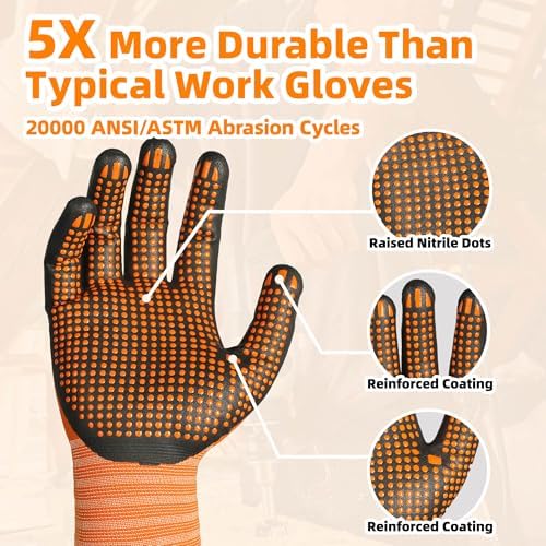 Schwer 120 Pairs Safety Work Gloves, MicroDot Abrasion & Grip - Image 3