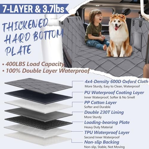 Dog Truck Seat Cover for Back Seat, Hard Bottom Pet Hammock - Image 3