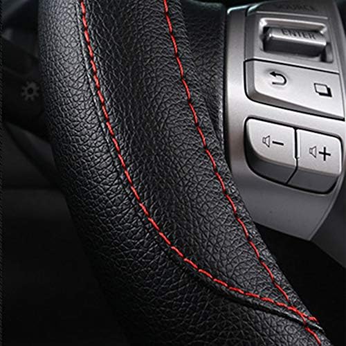 Leather Car Steering Wheel Cover, Universal Fit - Image 4