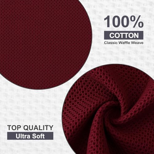 Kitinjoy 100% Cotton Waffle 6-Pack Kitchen Towels - Image 2