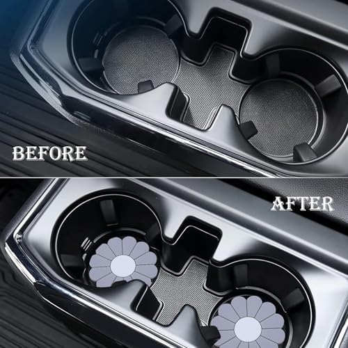 2-Pack Car Cup Holder Coaster Inserts, Daisy Shape, 2.75 Inch Non-Slip Silicone - Image 7