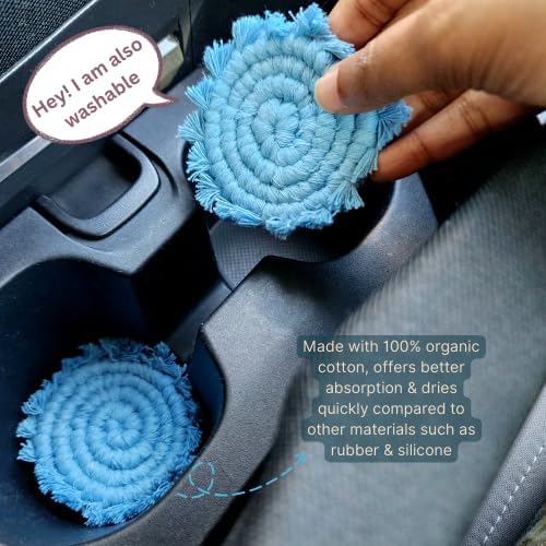 Cotton Car Coasters for Cup Holders, Drink Coaster Holder, Cute cupholder - Image 3