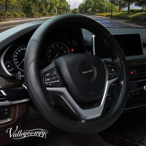 Valleycomfy Microfiber Leather Steering Wheel Cover Large-Size by Valleycomfy