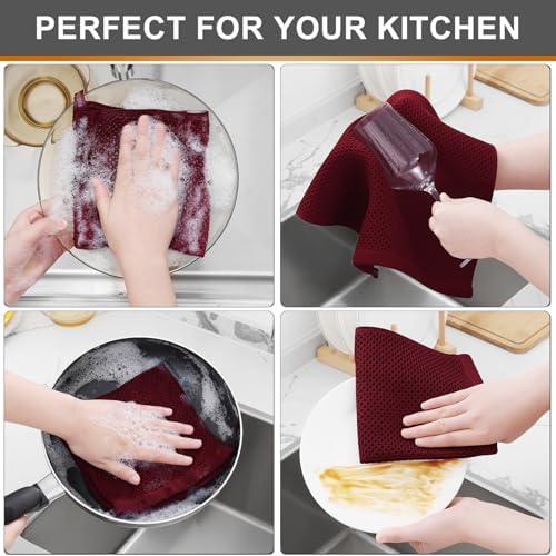 Kitinjoy 100% Cotton Waffle 6-Pack Kitchen Towels - Image 4