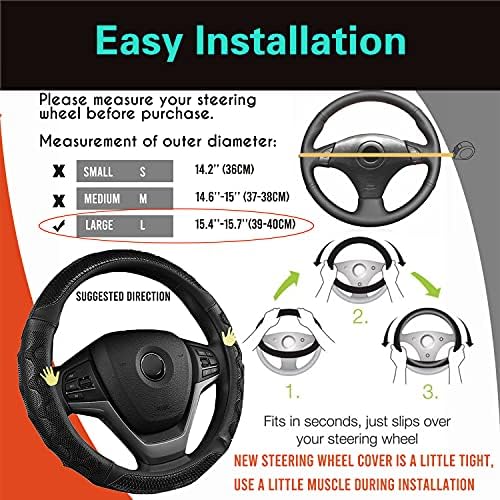 PINCTROT Large Size Steering Wheel Cover Great Grip 15.75 Inch - Image 6