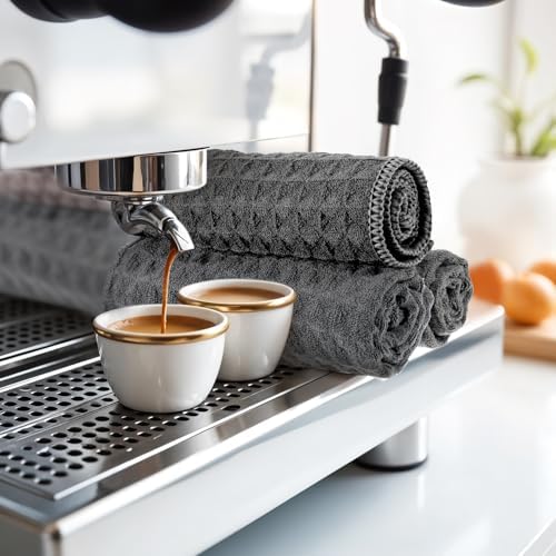 4Pack Waffle Weave Microfiber Towel, 11.8"Microfiber Espresso Towels - Image 2
