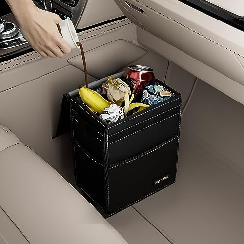 K KNODEL 2 Gallon Black Leak-Proof Waterproof Car Trash Can - Image 6