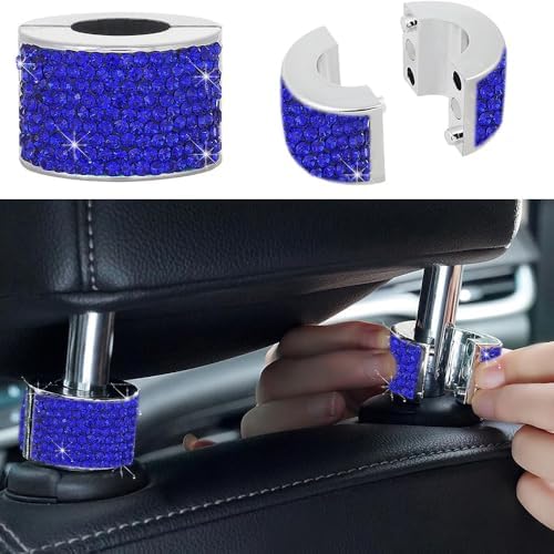4PCS Crystal Rhinestone Bling Car Headrest Collars, Automotive Magnetic - Image 4