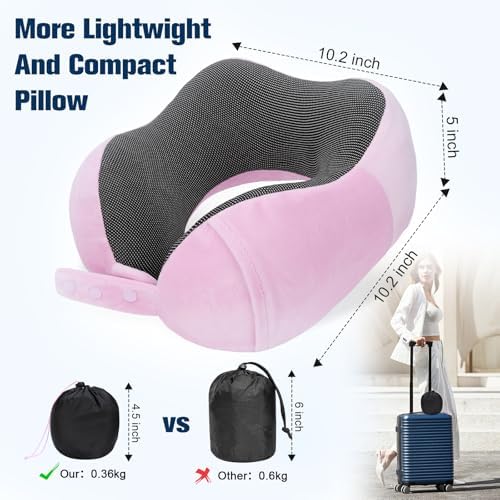Cirorld Neck Pillow for Traveling, Travel Pillows for Airplanes Sakura Pink - Image 3