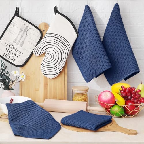 Homaxy 100% Cotton Waffle Weave Kitchen Dish Cloths 8-Pack - Image 5