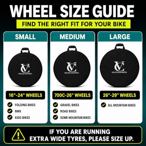 VeloChampion Waterproof Nylon Bike Wheel Bag, Large 26-29", 1 Pack - Image 3