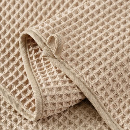 Microfiber Waffle Bath Towels, 4 Pieces, Fast Drying, Lint Free 430 GSM - Image 3