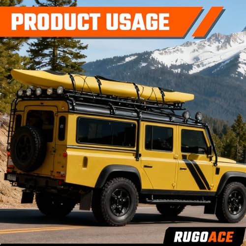 Ratchet Tie Down Straps 1in x 10ft 900 lbs Break Strength 8PK Black RUGOACE - Image 6