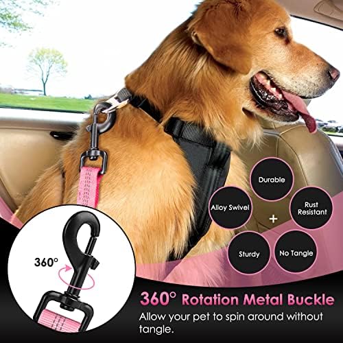 SlowTon Dog Car Seat Belt, 3 in 1 Latch Bar Attachment Dog Safety Seatbelt - Image 4