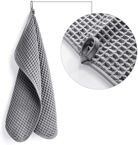 POLYTE 430 GSM Poly Blend Microfiber Waffle Wash Cloth Face Towel, 13x13 in - Image 2