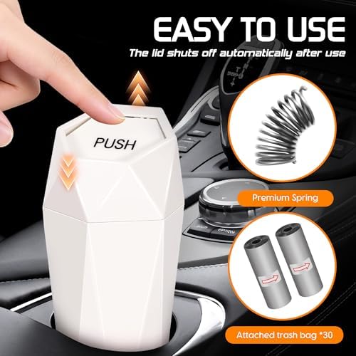 Car Trash Can with Lid, 30 Additional Trash Bags - Image 2