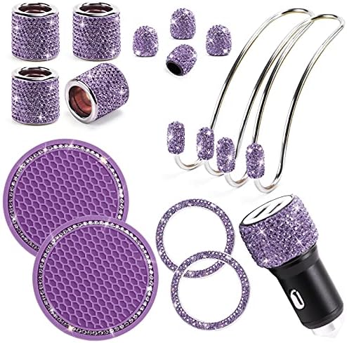 ToBeQueen Purple Bling Car Accessories Set by ToBeQueen