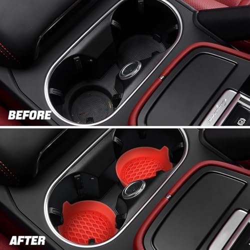Zpana 4PCS Car Cup Holder Coasters, Silicone Non-Slip Vehicle Cup Recessed Mats - Image 5
