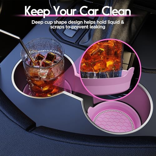 Amooca 4-Pack Car Cup Holder Coaster Bling Crystal Rhinestone Car Interior - Image 2